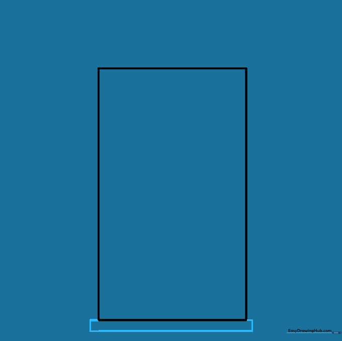 Adding a horizontal rectangle at the bottom of the main body to form the TARDIS base.