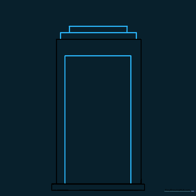 Drawing the roof layers and the outline of the TARDIS doors.