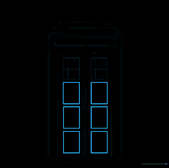 Adding rectangular decorative panels to the lower half of the TARDIS doors.