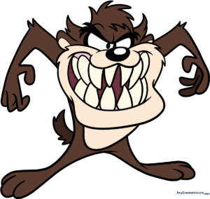 Full-color illustration of the Tasmanian Devil, showcasing the final result of the drawing tutorial.