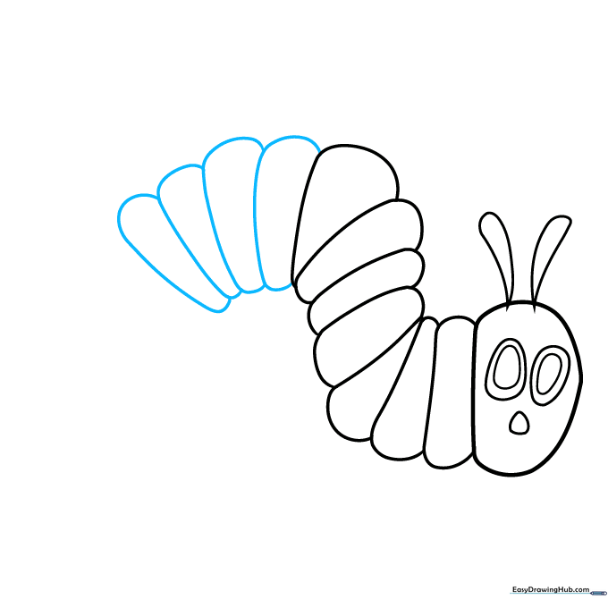 Drawing segments in an arched, rainbow-like shape.