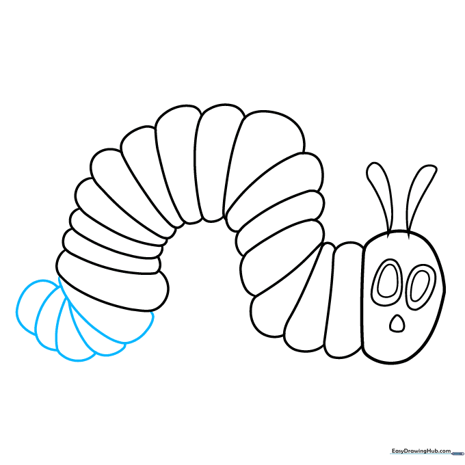 Completing the tail end of the caterpillar with smaller segments.
