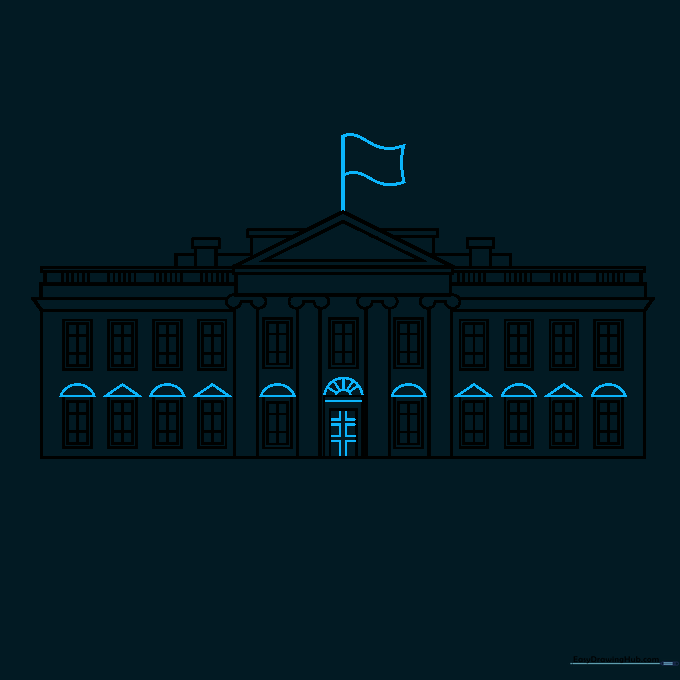 Adding decorative roof details and window arches to the White House.