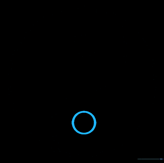 Two small circles placed symmetrically in the top and bottom halves.