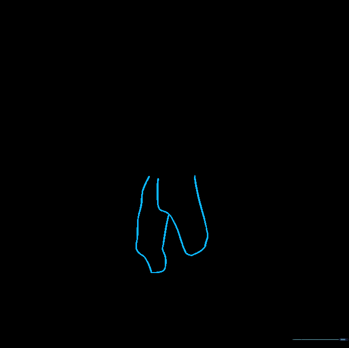 Drawing the basic shapes for the character's legs.