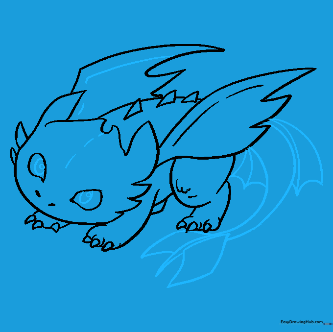 Adding the tail and detailed pupils to the eyes