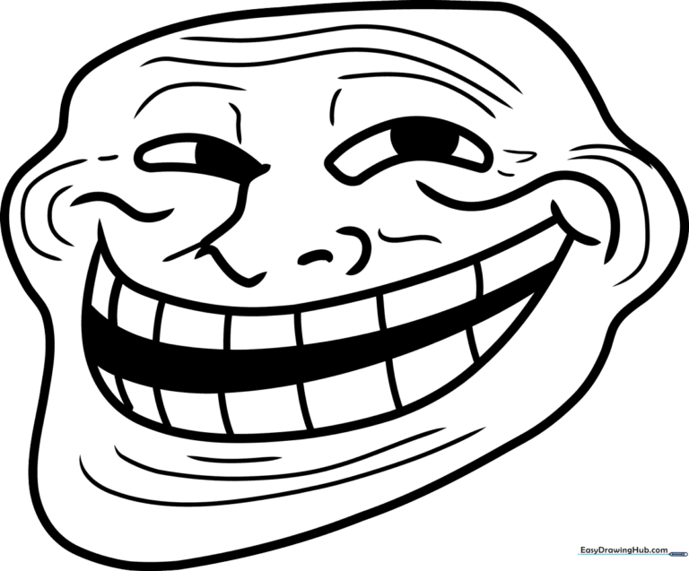 A high-contrast, finished illustration of the Trollface meme.