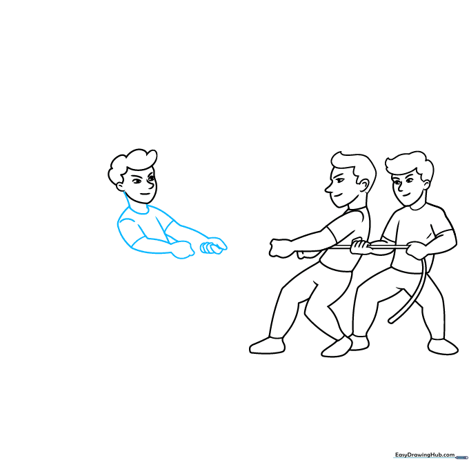 Upper body outline of the opposing team player, focusing on arm and shoulder placement.