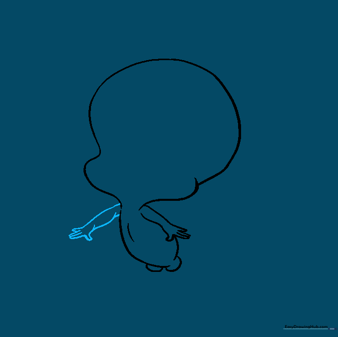 Adding the second wing to the Tweety Bird sketch.