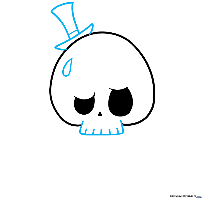 Adding the top hat and facial details to the Tycoco drawing.