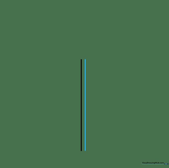 Two parallel vertical lines forming the central pole of the umbrella.