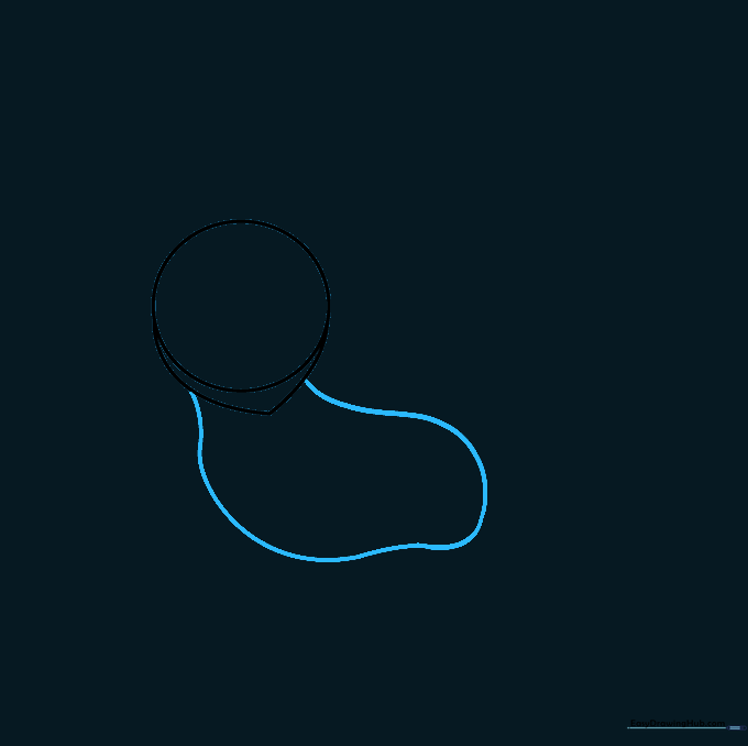 Outline of Umbreon's body shape showing the curve of the back and chest.