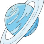 A vibrant, finished illustration of the planet Uranus with rings, ready for a space-themed art project.