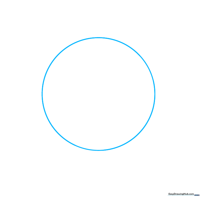 A simple pencil-drawn circle centered on the page representing the planet Uranus.
