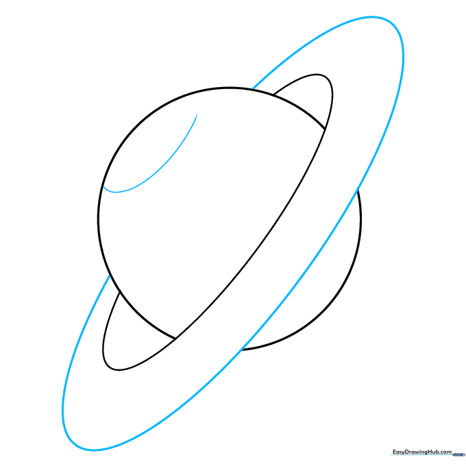 The planet with completed rings and a small cloud detail added to the top pole.