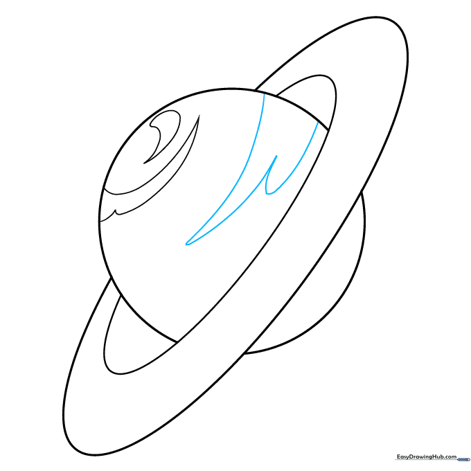 Drawing a larger, lobed cloud shape across the center of the planet's surface.