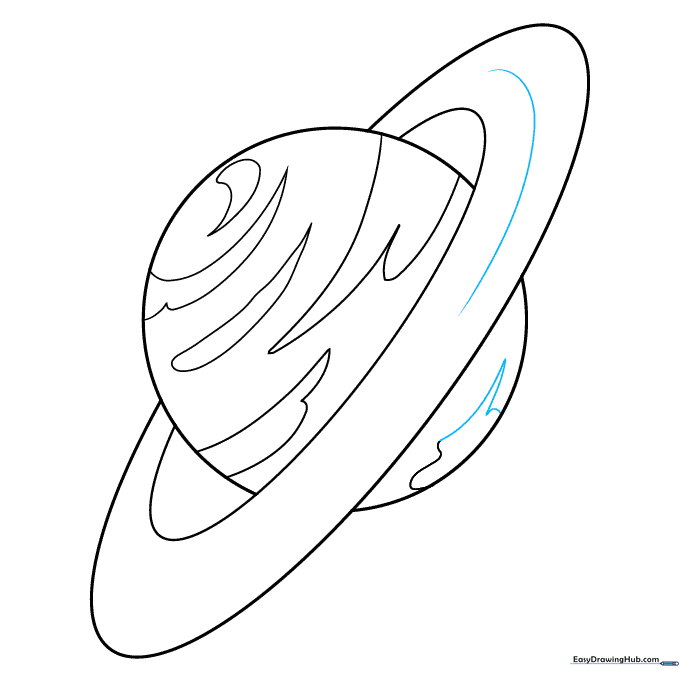 Completing the southern cloud and adding a texture line to the planet's rings.