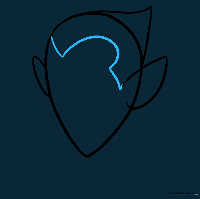 Adding a widow's peak hairline to the vampire's forehead.