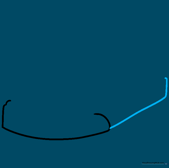 A long curved line added to the bottom of the toe cap to define the base of the sneaker sole.
