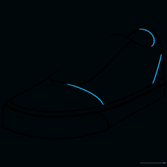 Adding contour lines to represent the stitched panels on the upper part of the shoe.