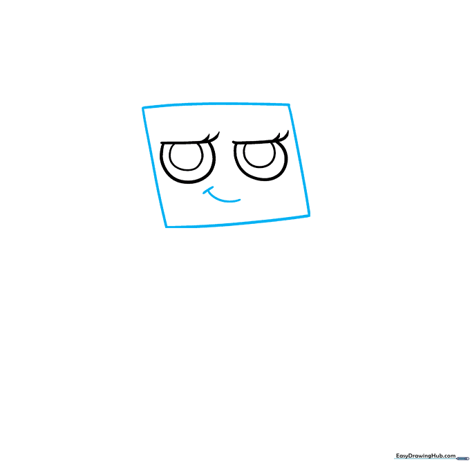 Drawing the monitor face frame and a small smirk for Vee from Dandy's World.