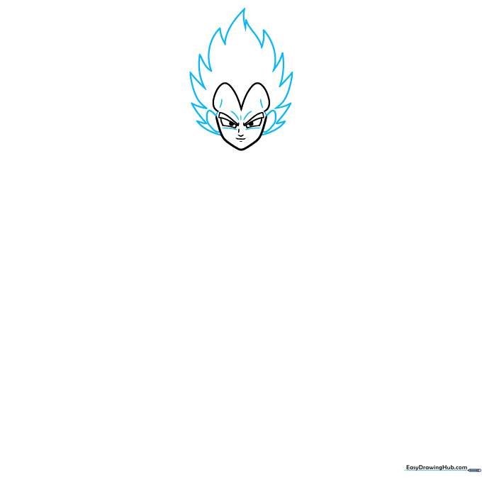 Vegeta's head outline with his signature spiky, flamelike hair added.