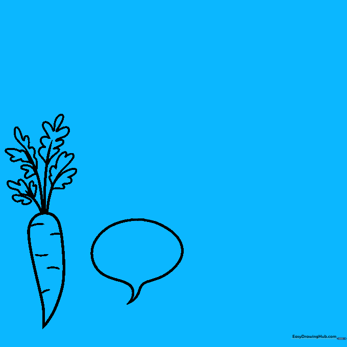 Drawing turnip leaves and starting the stem of a new vegetable.