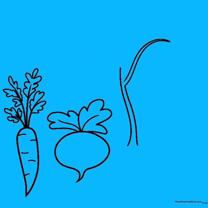 Building depth by layering lemon-shaped leaves over existing vegetable forms.