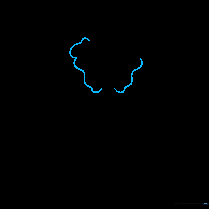 Two wavy lines forming the upper brow and eye structure of Venom's face.