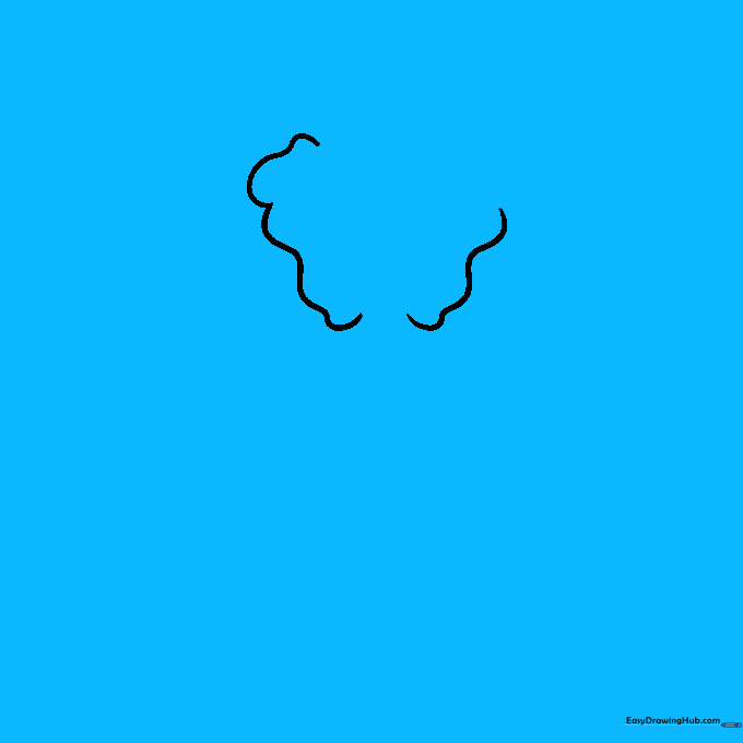 Completed crescent-shaped eye outlines for the Venom character drawing.