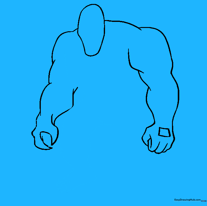 Outlining the chest and a single leg with clawed feet.