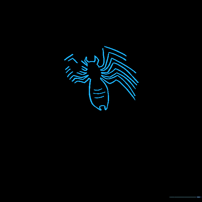 Drawing the spider emblem on the chest area.