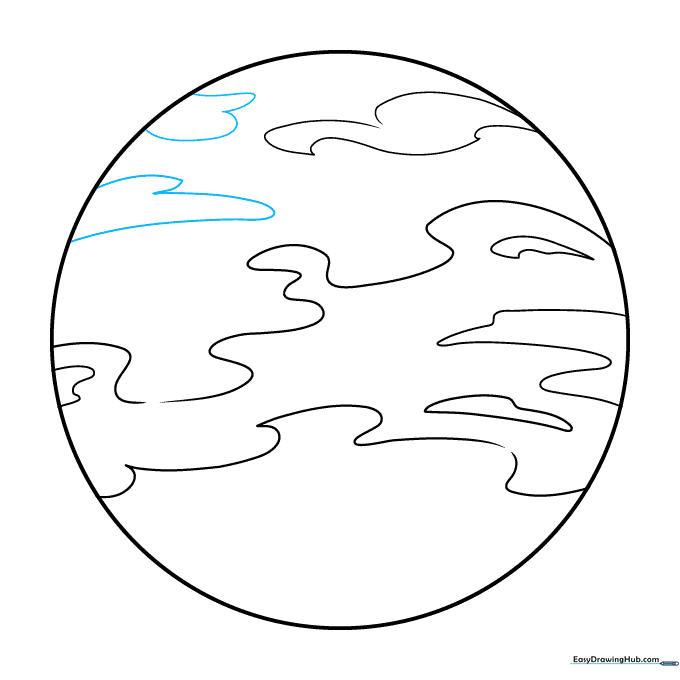 Additional irregular shapes added to the top section of the planet for more visual interest.