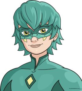 Finished, vibrant colored illustration of Viperion from Miraculous.