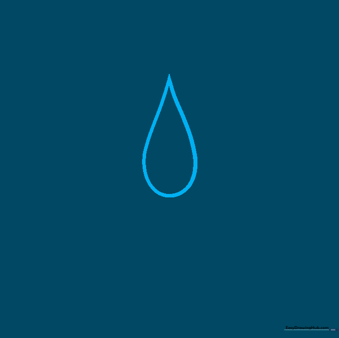 A single, rounded teardrop shape drawn in black outline on a white background.