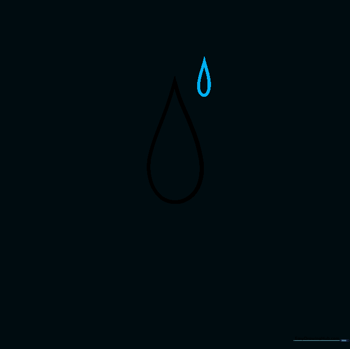 Two teardrop shapes of different sizes positioned near each other.