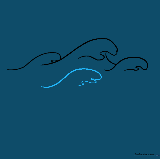 A new foreground wave added to create depth in the composition.