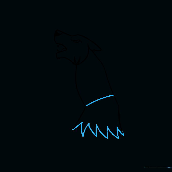 The werewolf torso with added lines representing torn clothing.