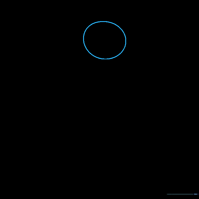A simple pencil-drawn circle representing the base shape of Winnie the Pooh's head.