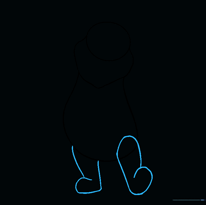 Two rounded leg shapes added to the bottom of the body outline.