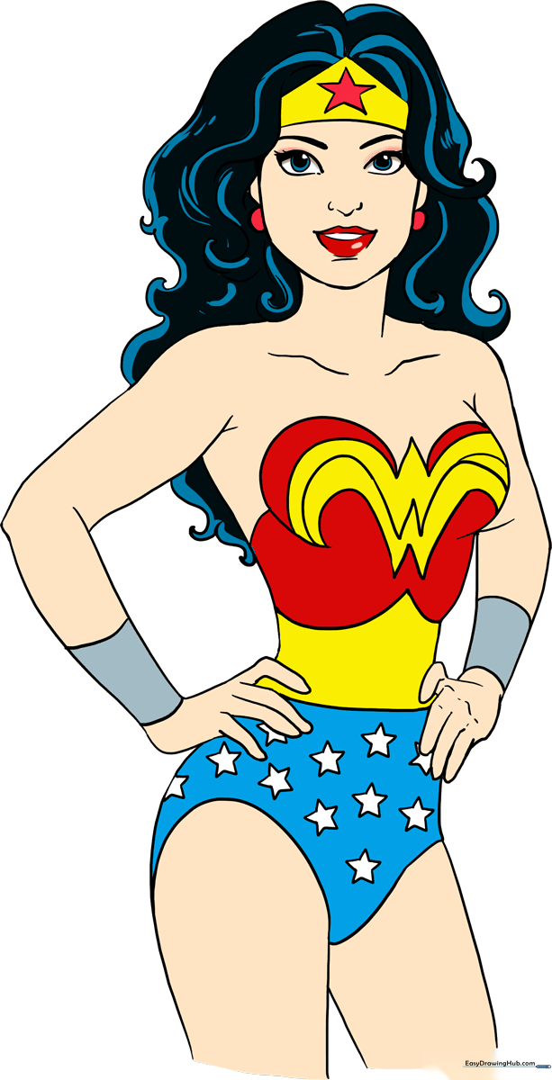Full-color artistic rendering of Wonder Woman in a heroic pose.