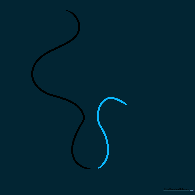 The back of Woodstock's body is drawn with a curved line and small feather tufts at the neck.