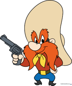 Full-color illustration of Yosemite Sam, the iconic cartoon cowboy.