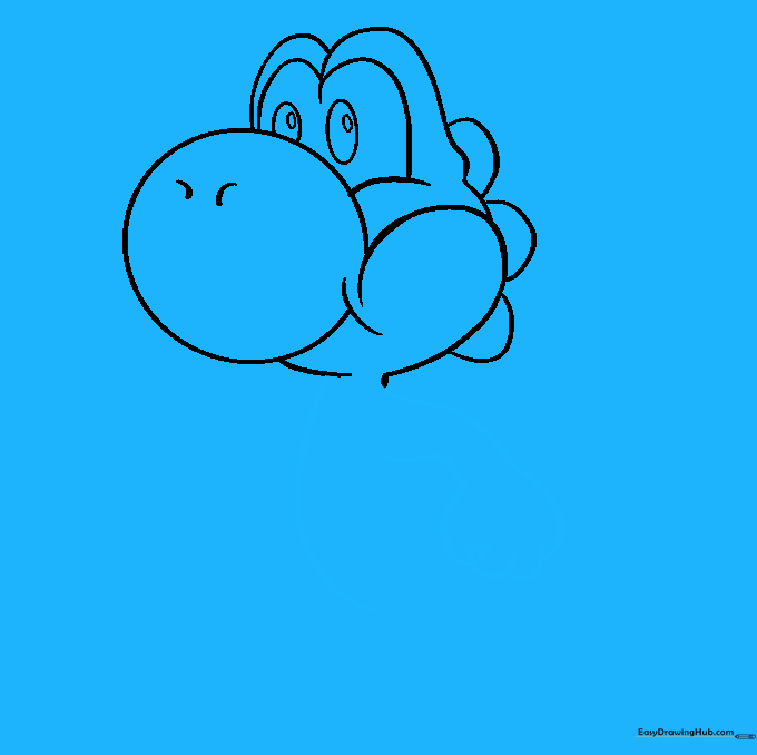 Sketching the chest and arm with a clenched fist.