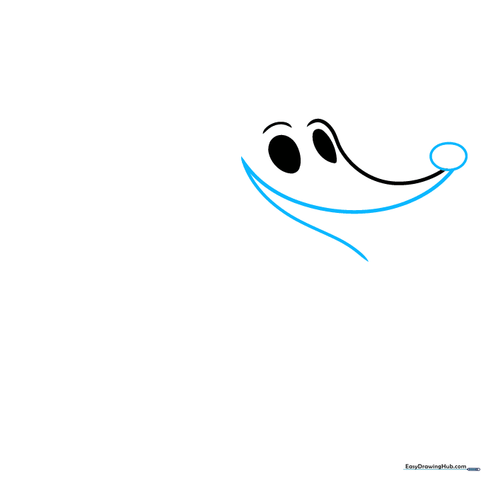 Drawing the circular body and flowing curves that define Zero's ghost-like silhouette.