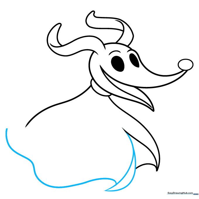 Sketching the long, flowing tail of Zero.