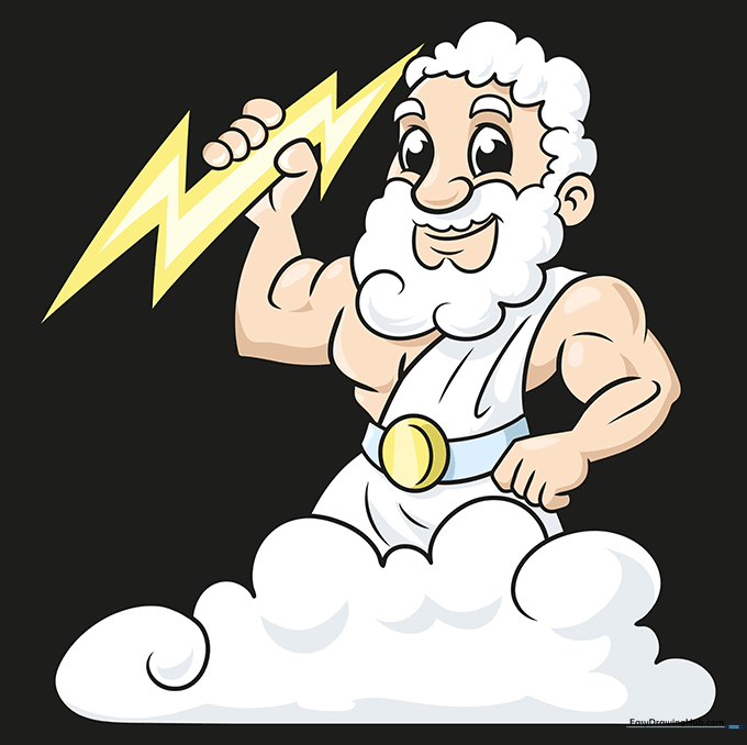 Final colored version of the Zeus drawing.