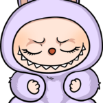Completed, colorful drawing of Zizi from The Monsters Labubu