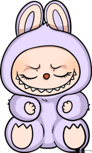 Completed, colorful drawing of Zizi from The Monsters Labubu