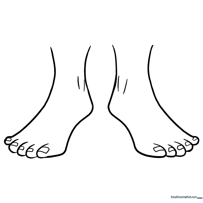 Detailed Feet Coloring Page